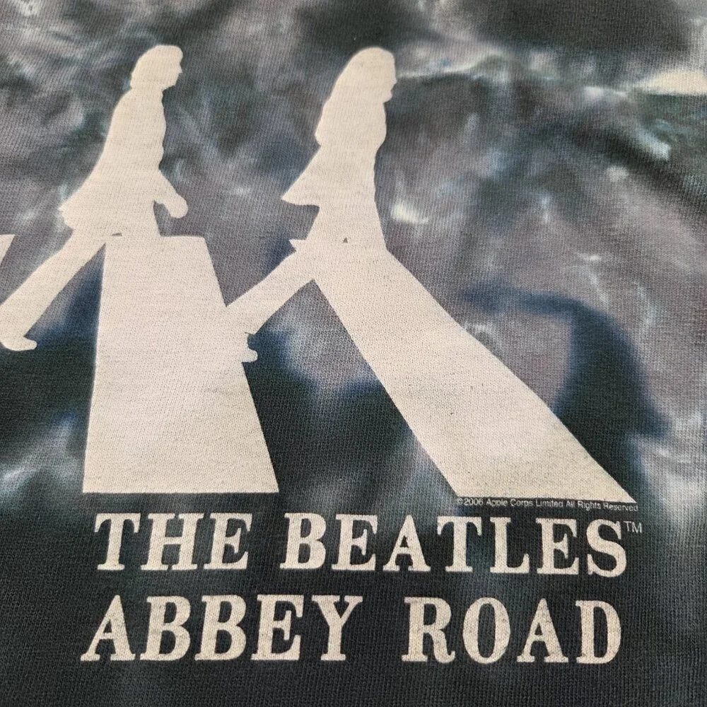 The Beatles Abbey Road T Shirt Mens XL Tye Dye Short Sleeve Liquid Blue